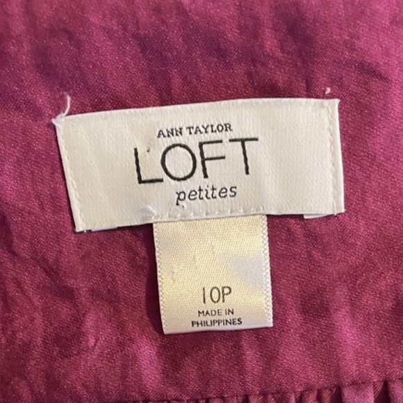 💚 Loft Midi V Neck Short Tank Dress Purple 10P - Picture 4 of 4